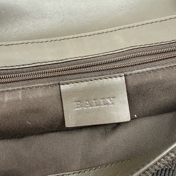 Vintage Bally Shoulder Bag Leather Tweed with Dust Bag - Picture 8 of 11